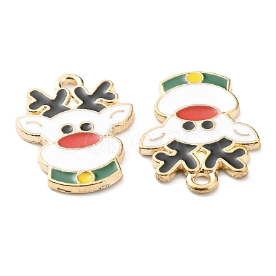 Christmas Theme Alloy Enamel Pendants ENAM-E010-02KCG-1