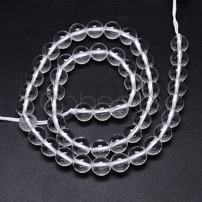 Round Natural Grade AA Quartz Crystal Beads Strands X-G-H1648-8mm-01N-AA-1