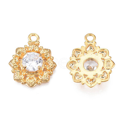 Brass Micro Pave Cubic Zirconia Pendants KK-N216-369-1
