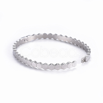 Tarnish Resistant 304 Stainless Steel Cuff Bangles BJEW-I277-03P-1