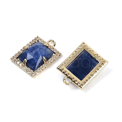 Natural Sodalite Faceted Rectangle Pendants G-I375-05G-08-1