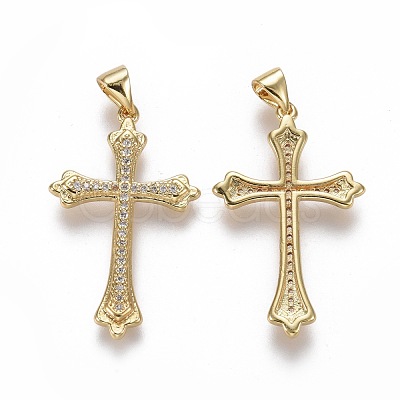 Brass Micro Pave Cubic Zirconia Pendants ZIRC-F115-05G-1