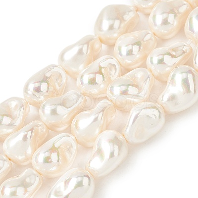 Electroplate Opaque Glass Imitation Pearl Beads Strands EGLA-H113-08C-1