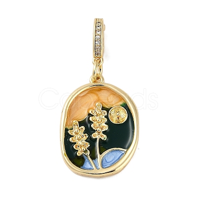 Brass Enamel Pendants KK-P283-26G-1