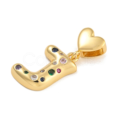 Brass Micro Pave Colorful Cubic Zirconia Pendants KK-P281-01G-J-1
