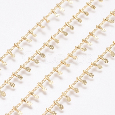 Brass Handmade Curb Chains CHC-G006-12G-1