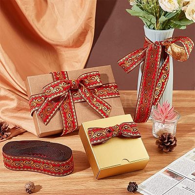 Ethnic Embroidery Polyester Flat Ribbons OCOR-WH0060-38C-1