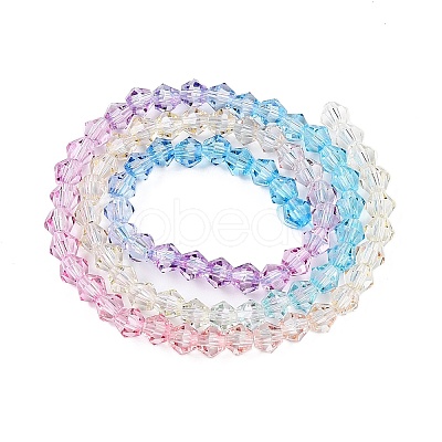 Gradient Color Baking Paint Glass Bead Strands DGLA-A039-T2mm-A07-1