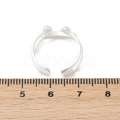 925 Sterling Silver Adjustable Cuff Rings for Women RJEW-G351-02S-1