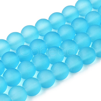 Baking Paint Transparent Glass Beads Strands X-GLAA-S031-12mm-37-1