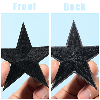 12Pcs Star Shape Cloth Embroidery Applqiues PATC-GF0001-33A-1