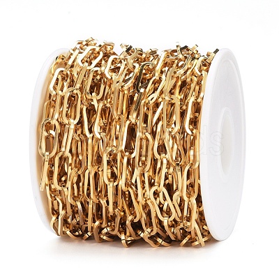 Ion Plating(IP) 304 Stainless Steel Paperclip Chains CHS-D030-02G-1