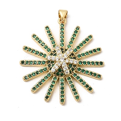 Brass Micro Pave Cubic Zirconia Pendants KK-H267-050G-1