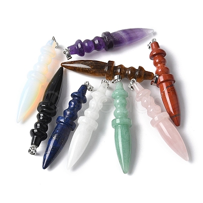 Natural & Synthetic Mixed Gemstone Pendants G-C187-02-1