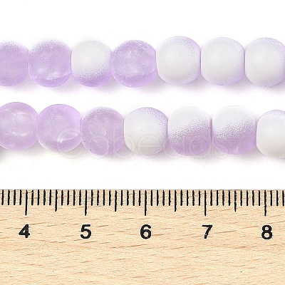 Frosted Crackle Glass Beads Strands GLAA-U001-6mm-M04-1