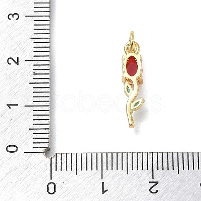 Brass with Rhinestone Pendants KK-CBAD872-01G-12-1