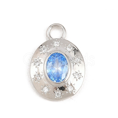 Brass Micro Pave Cubic Zirconia Pendants KK-Z151-16P-1