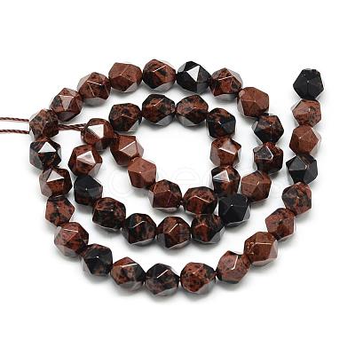 Natural Mahogany Obsidian Beads Strands G-S149-15-10mm-1