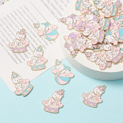 20Pcs 4 Styles Alloy Enamel Pendants ENAM-CJ0004-98-1