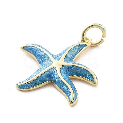 Brass Enamel Pendants KK-Q029-04G-04-1