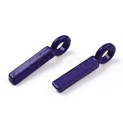 Rack Plating Spray Painted Alloy 1-Loop Link Pendants PALLOY-N176-01I-1
