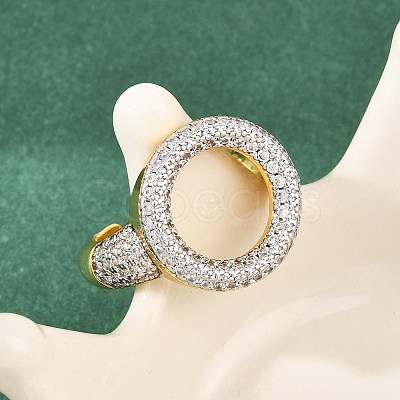 Brass Micro Pave Clear Cubic Zirconia Cuff Open Rings RJEW-T028-02B-G-1