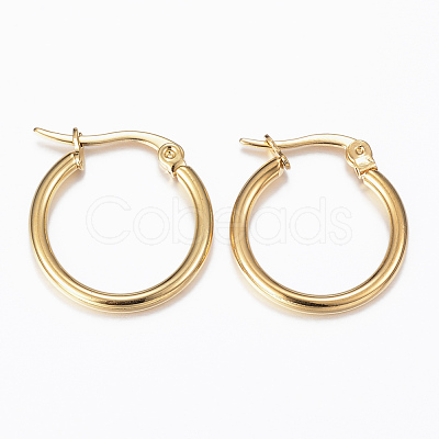 304 Stainless Steel Hoop Earrings EJEW-H344-02-1