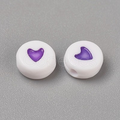 Acrylic Enamel Beads OACR-WH0003-04G-1