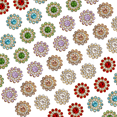 120Pcs 6 Colors Alloy Rhinestone Snap Buttons DIY-CY0002-30-1