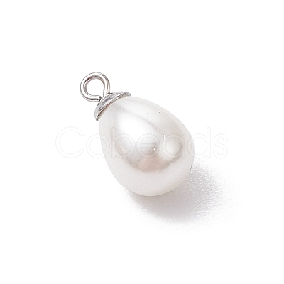 Natural Cultured Freshwater Pearl Teardrop Pendants PALLOY-JF03360-1