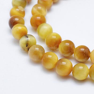 Natural Gold Tiger Eye Beads Strands G-K203-84-6mm-1