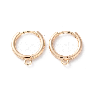 Rack Plating Brass Huggie Hoop Earring Findings KK-S405-02G-1