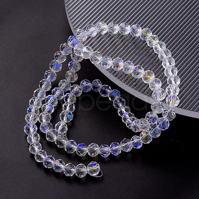 Electroplate Transparent Glass Beads Strands EGLA-YW0001-65A-1