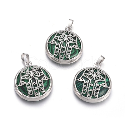 Synthetic Malachite Pendants G-L512-J19-1