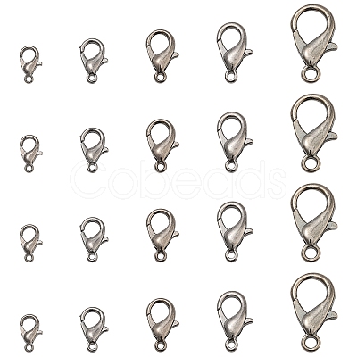 100Pcs 5 Styles Zinc Alloy Lobster Claw Clasps FIND-YW0006-18B-1