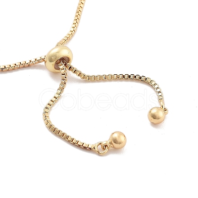 Brass Pave Clear Cubic Zirconia Rectangle Box Chain Slider Bracelets BJEW-B094-05A-G-1