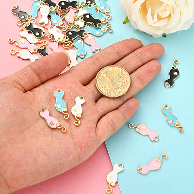 40Pcs 4 Colors Alloy Enamel Pendants ENAM-CJ0002-29-1