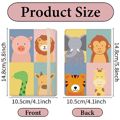 Rectangle Leather Travel Passport Wallet Cover AJEW-WH20038-002-1