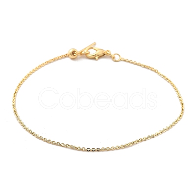Stainless Steel Cable Chain Bracelets for Men Women BJEW-G736-11G-1