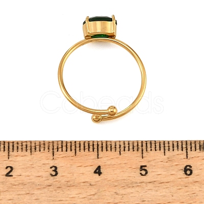 304 Stainless Steel Pave Single Cubic Zirconia Cuff Rings for Women SA-CBAABBA-08A-G-1
