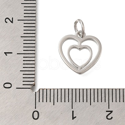 Heart Rack Plating Brass Charms KK-I716-21A-P-1