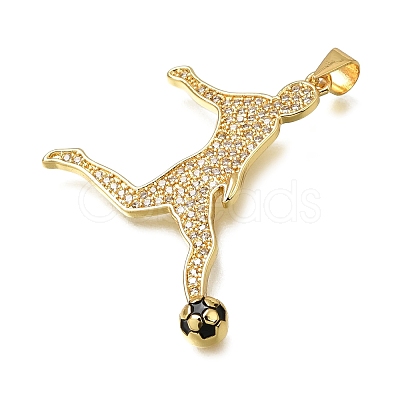 Brass Micro Pave Clear Cubic Zirconia Pendants CU-CBA108A-08G-1