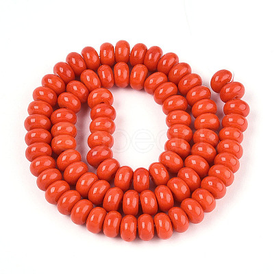 Opaque Solid Color Glass Beads Strands GLAA-ZX008-8mm-18M-1