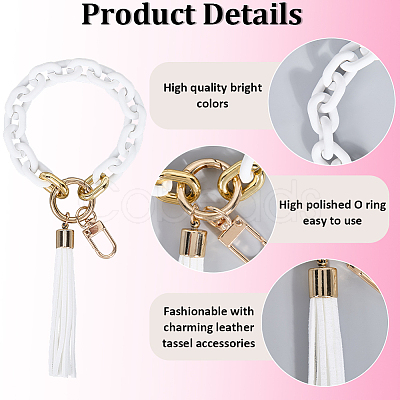 Acrylic & Zine Alloy & PU Pendant Decoration KEYC-WH0052-01B-1