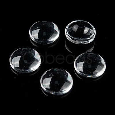 Transparent Glass Cabochons X-GGLA-R026-14mm-1