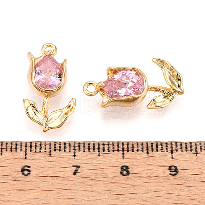 Brass Micro Pave Cubic Zirconia Pendants KK-N262-115C-G-1