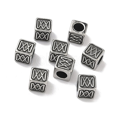 Retro 316 Surgical Stainless Steel European Style Beads STAS-L307-15AS-02-1