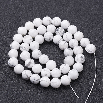 Natural Howlite Beads Strands X-GSR12mmC015-1