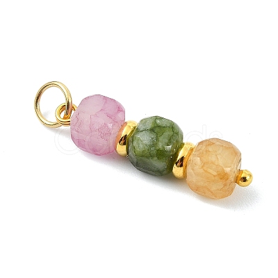3Pcs 3 Styles Natural Multicolor Tourmaline Beads Pendants PALLOY-JF05292-01-1
