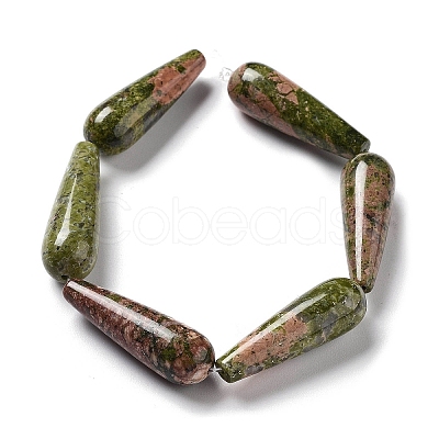 Natural Unakite Beads Strands G-P528-H12-01-1
